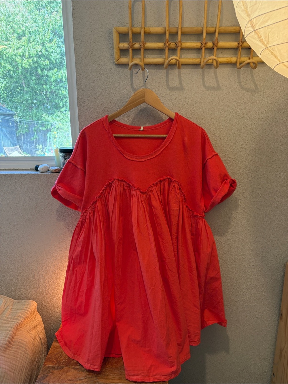 Free people Catalina short sleeve pleated mini dress size Medium